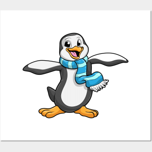 Penguin with Scarf Posters and Art